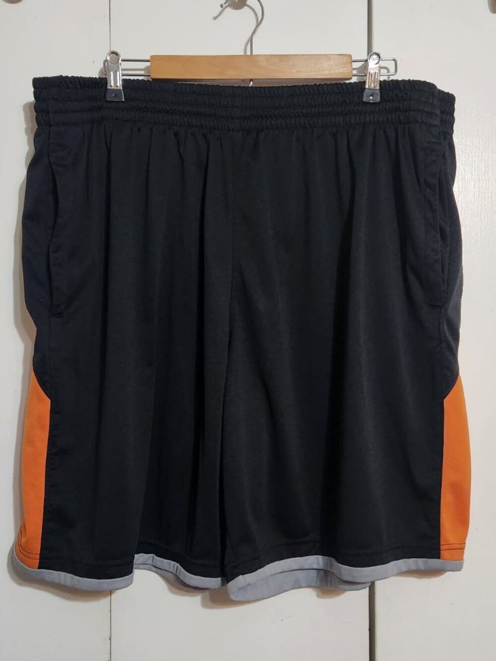 VTG Bugle Boy Men's Black Athletic Shorts with Orange Accents Size 3X